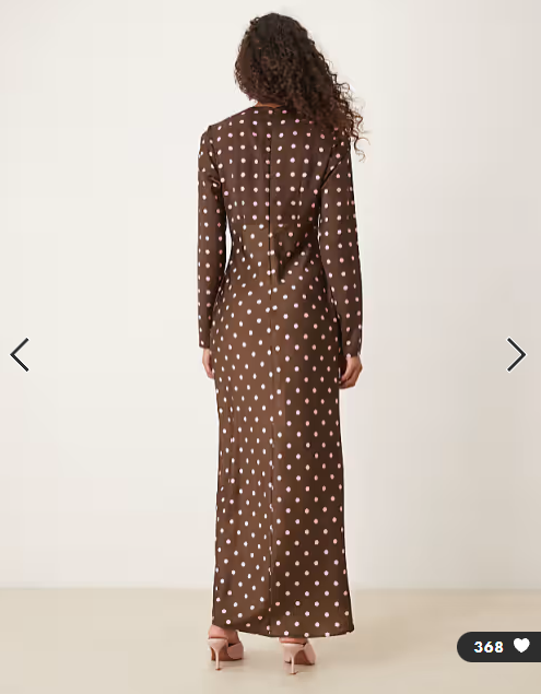 ASOS DESIGN bias bust detail maxi dress in spot print