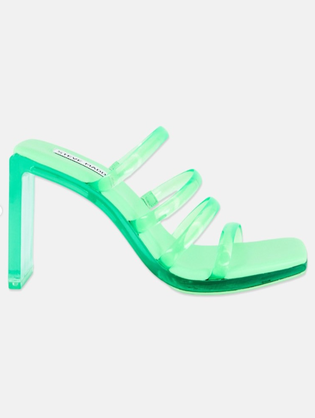 Steve Madden - Women Lucite Square Toe Slip On Sandals, Green