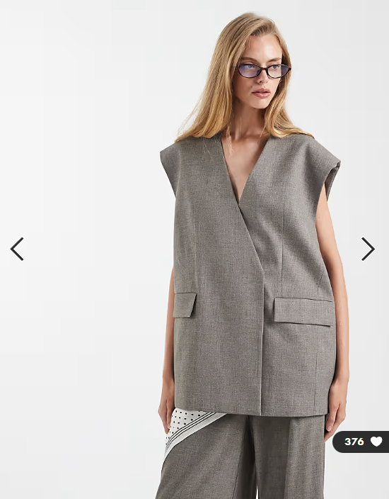 Asos - tailored oversized sleeveless blazer in brown