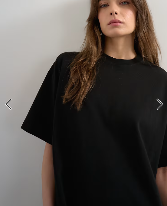 Topshop premium interlock oversized tee in black