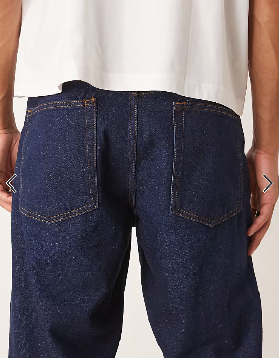 ASOS DESIGN baggy jeans in dark wash blue