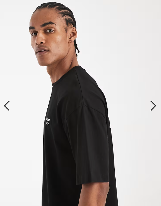 ASOS DESIGN oversized t-shirt with text back print in black .