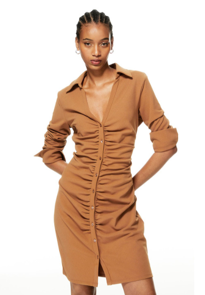 H&M-DRAPED SHIRT DRESS