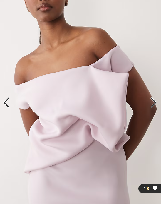 ASOS DESIGN scrunch drape midi dress in lilac scuba-style fabric