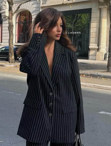 NAKD - Premium - striped oversized blazer black
