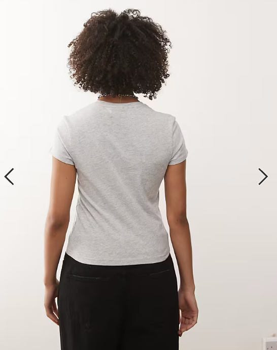 Weekday 90s baby tee in grey melange