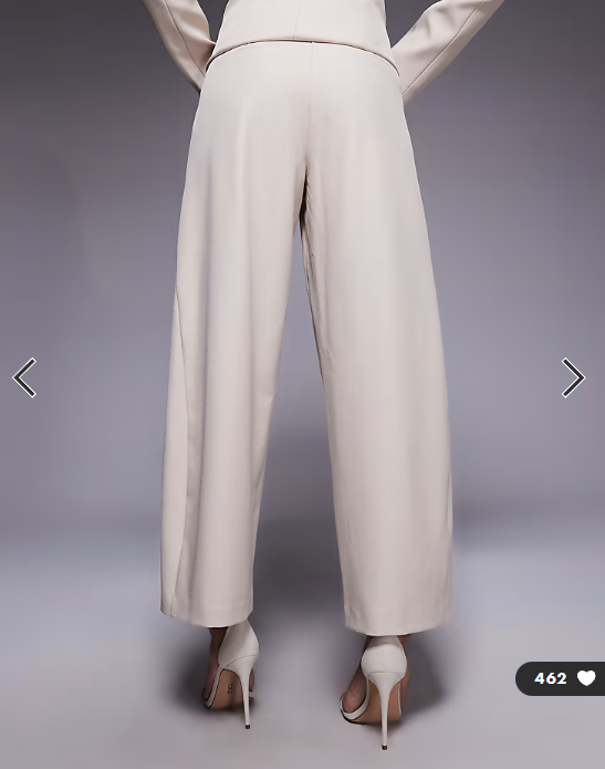 ASOS LUXE co-ord tailored straight leg trouser in neutral
