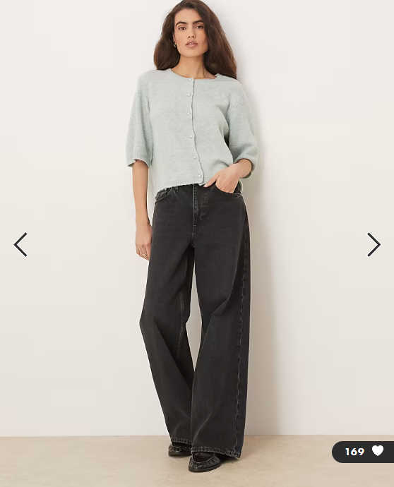 JDY pearl buttons short sleeve knitted cardigan in sage green