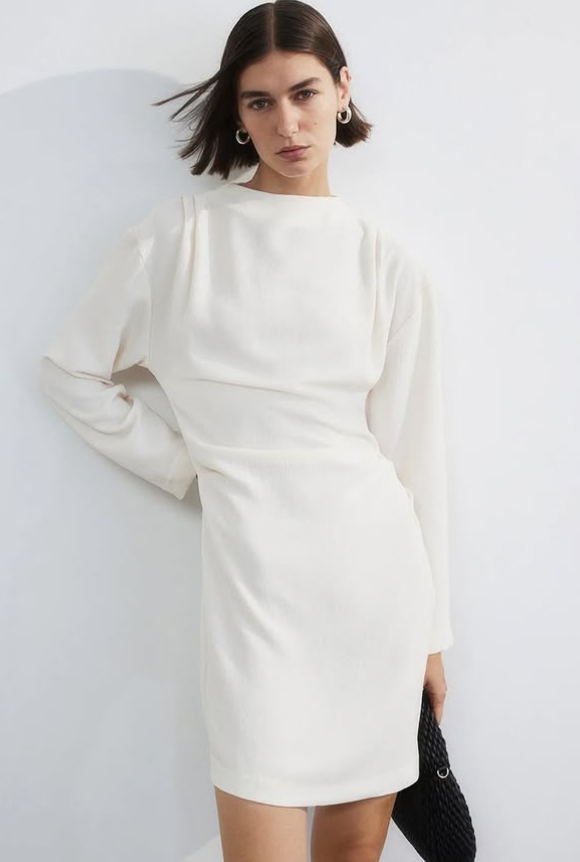 H&M - Draped Dress - Cream