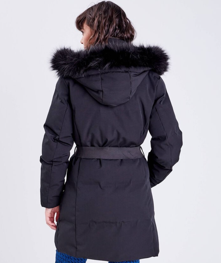 Cache Cache - Women’s black belted straight down jacket.