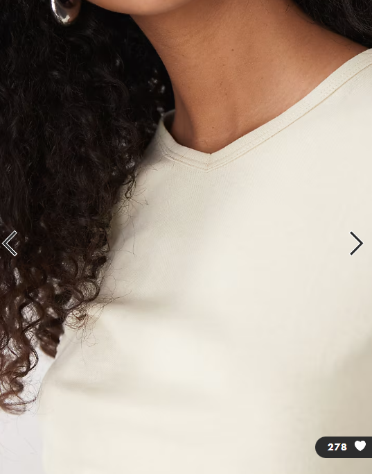 Weekday Fleur v-neck slim t-shirt in butter yellow
