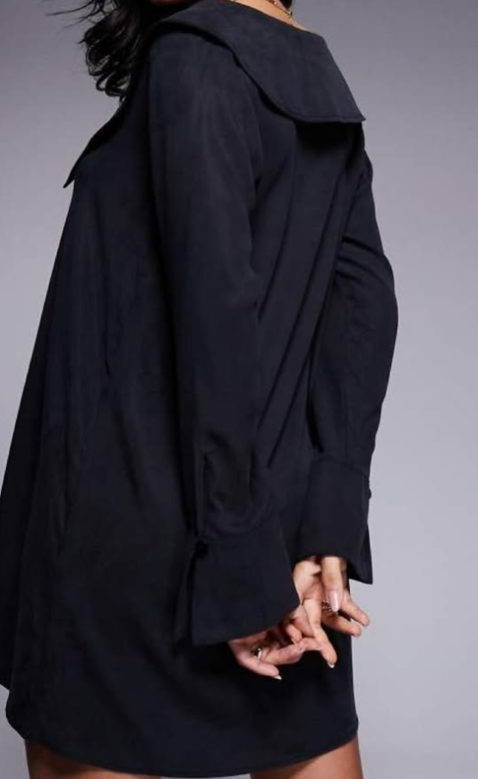 Asos - Miss Selfridge - Wide collared shirt dress in black