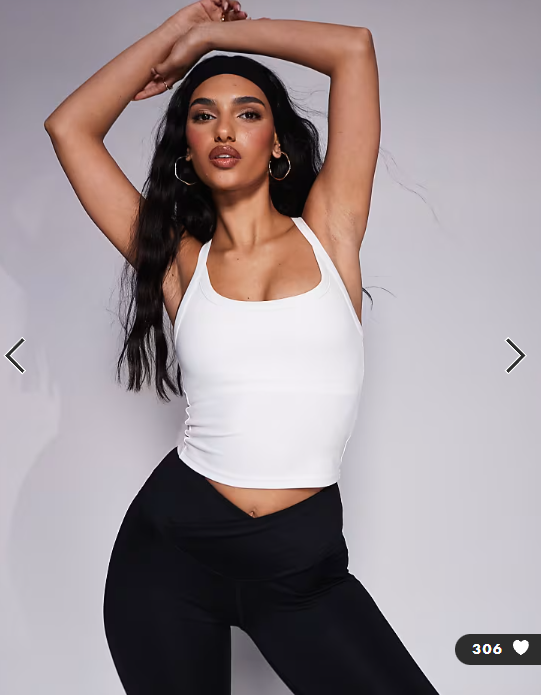 4505 Icon soft touch yoga cami with inner bra and adjustable straps in white