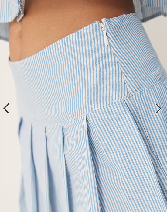 ASOS DESIGN tennis skirt co-ord in blue & white stripe