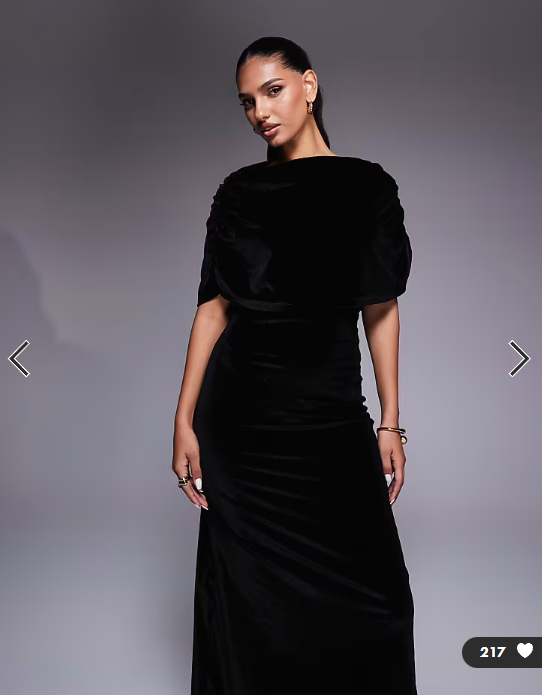 ASOS DESIGN velvet cape maxi dress in black