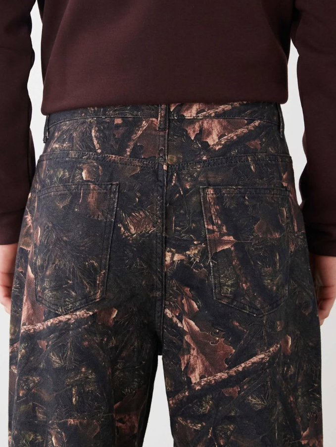 COLLUSION X002 baggy jeans in tree camo print