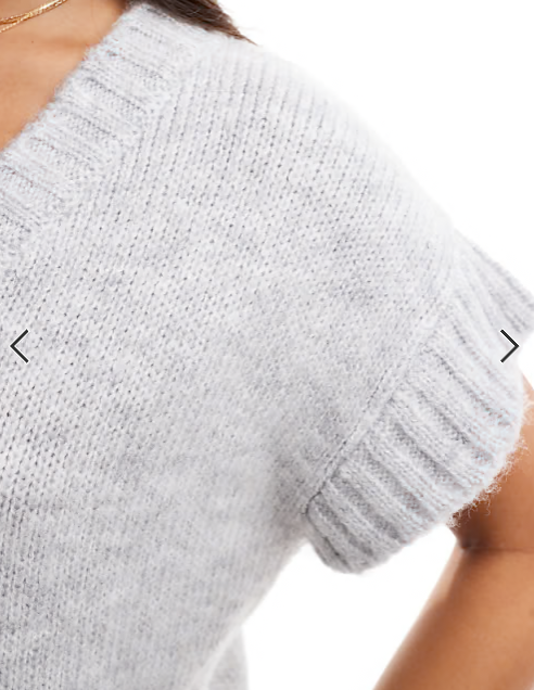 Miss Selfridge knitted vest mini dress in grey marl
