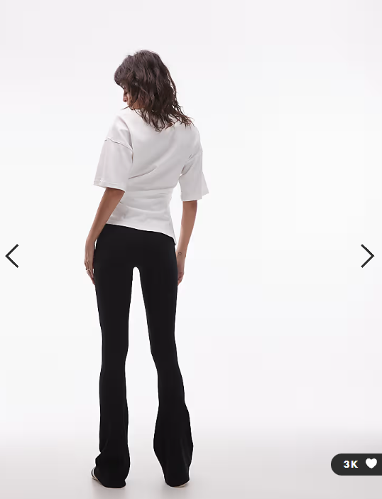 ASOS DESIGN seamless ribbed flare leggings in black