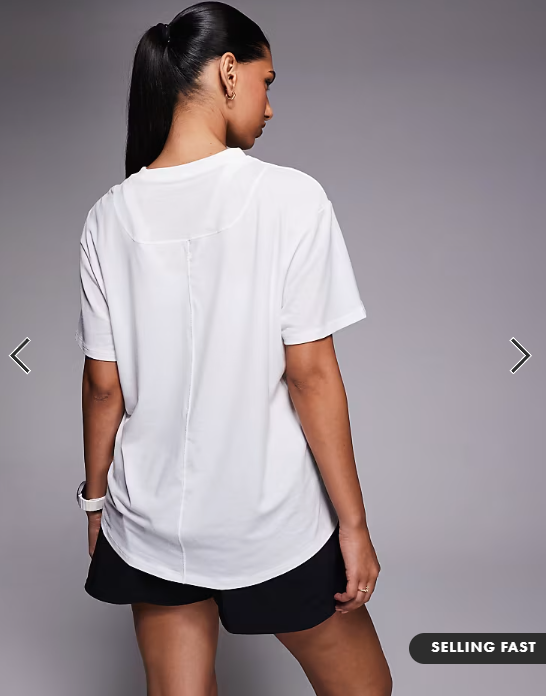 Nike Training One Dri-FIT relaxed short sleeve top in white