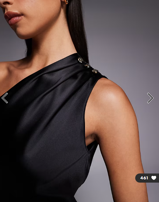 New Look satin one shoulder tie midi dress in black