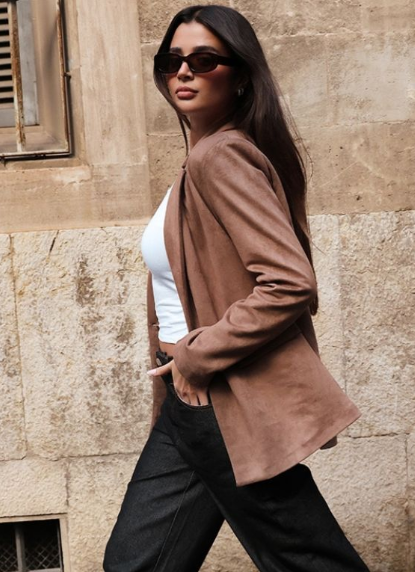 Plt - Brown Faux Suede Blazer