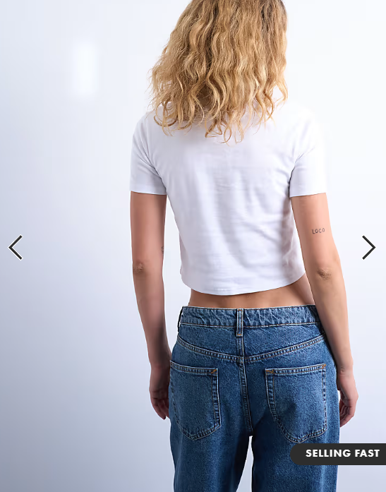 Topshop shrunken everyday tee in white