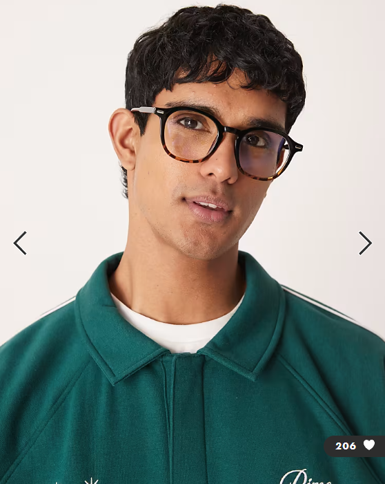 ASOS DESIGN round sunglasses in ombre tortoise shell with clear blue light lens