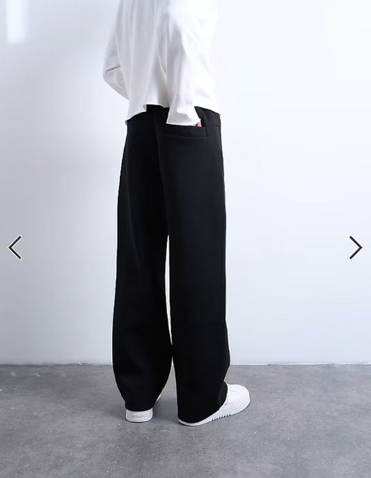 Topman scuba-style fabric jogger in black