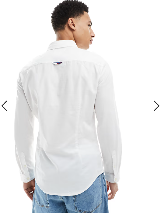 Tommy Jeans slim fit oxford shirt in white
