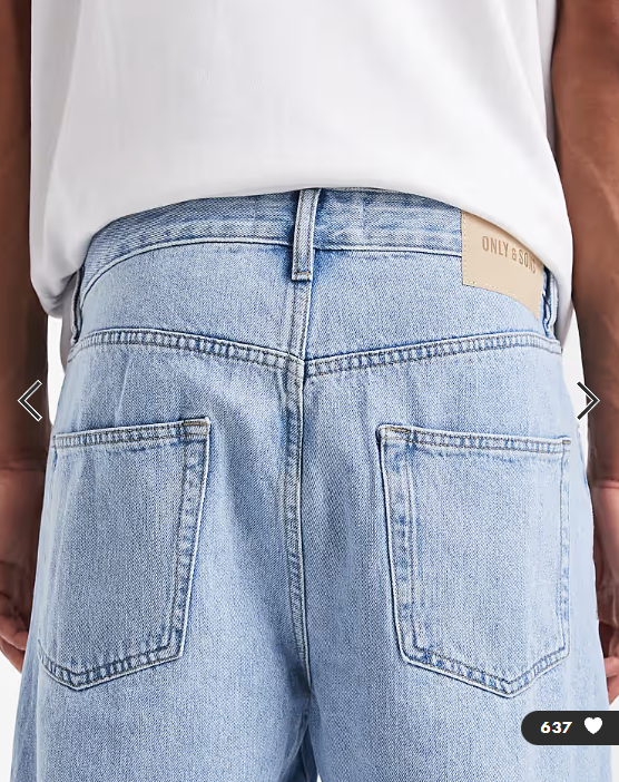 ONLY & SONS Tye loose tapered fit jeans in light wash