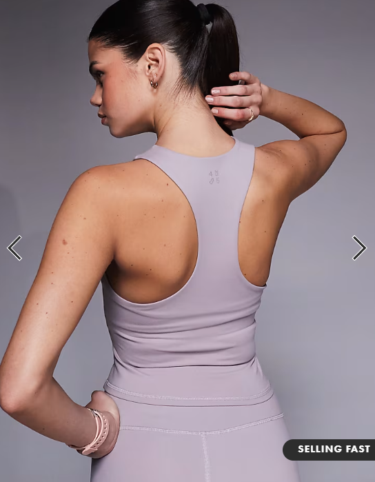 4505 icon soft touch racer back vest sith inner bra and removable padding in ash