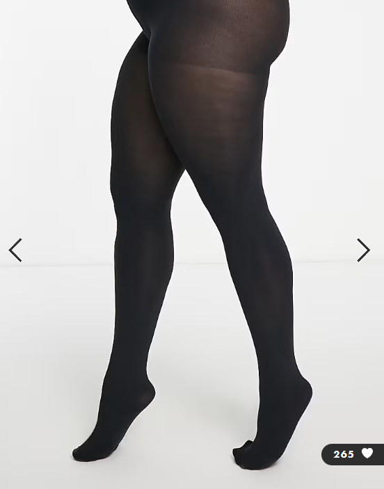 ASOS DESIGN Curve 90 denier super stretch improved fit tights in black