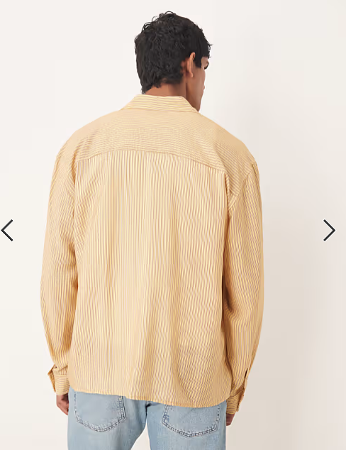 ASOS DESIGN oversized shirt in yellow stripe