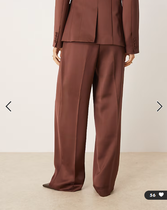 Mango Gilda satin tailored trouser co-ord in brown