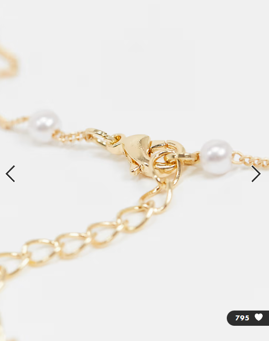DesignB London Exclusive pearl choker necklace in gold