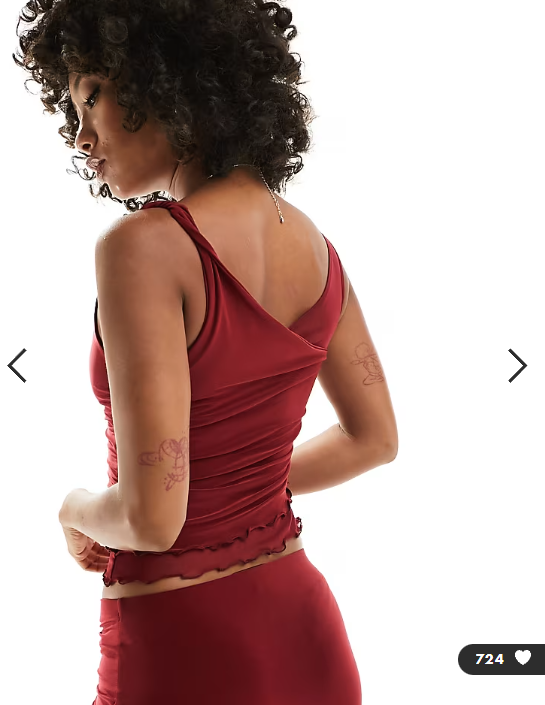 Reclaimed Vintage ruched top co-ord in burgundy
