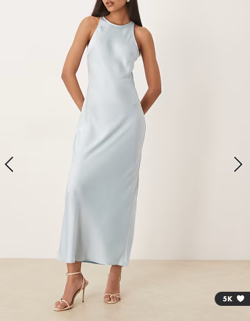 Vila - Racer satin midaxi dress in lt blue