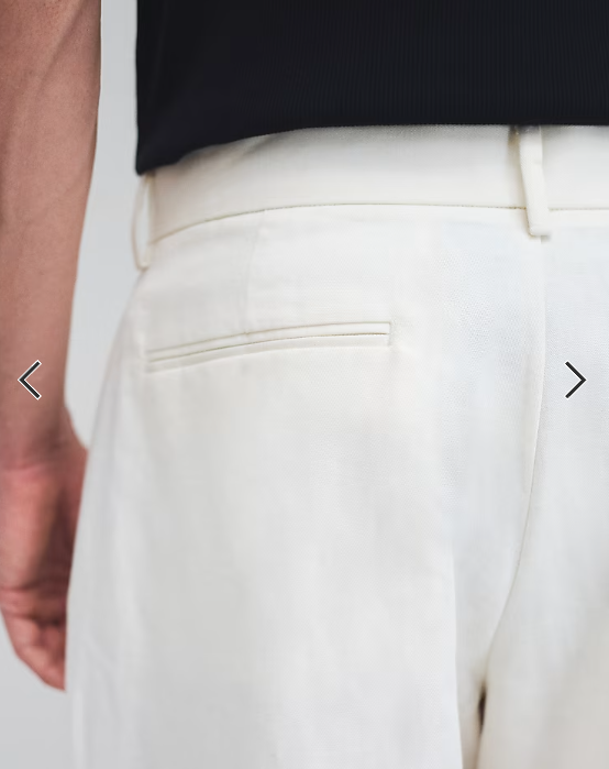 ASOS DESIGN tailored pleated linen rich loose leg trousers in white