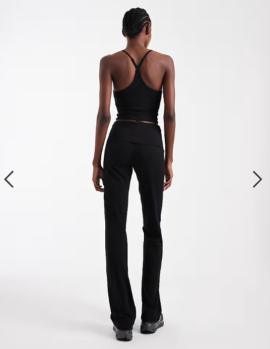 ONLY Tall fold down flare pants in black