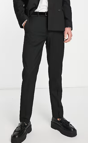ASOS DESIGN slim suit trousers in black