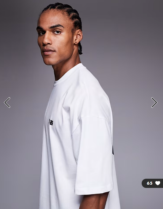 ASOS DESIGN oversized t-shirt with Kyoto text print in white.
