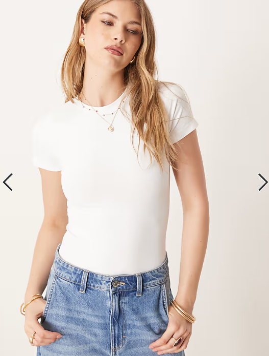ASOS DESIGN seamless sculpting crew neck seamless t-shirt in white