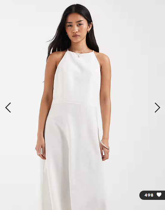ONLY linen blend sleeveless maxi dress in white