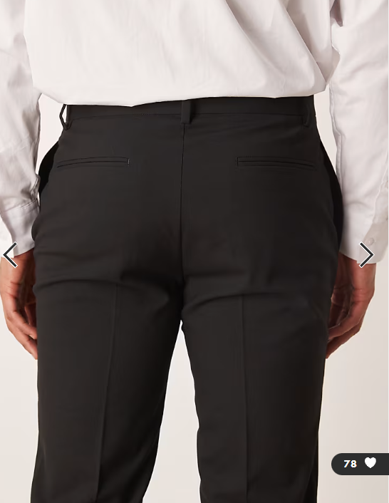 ASOS DESIGN slim suit trousers in black
