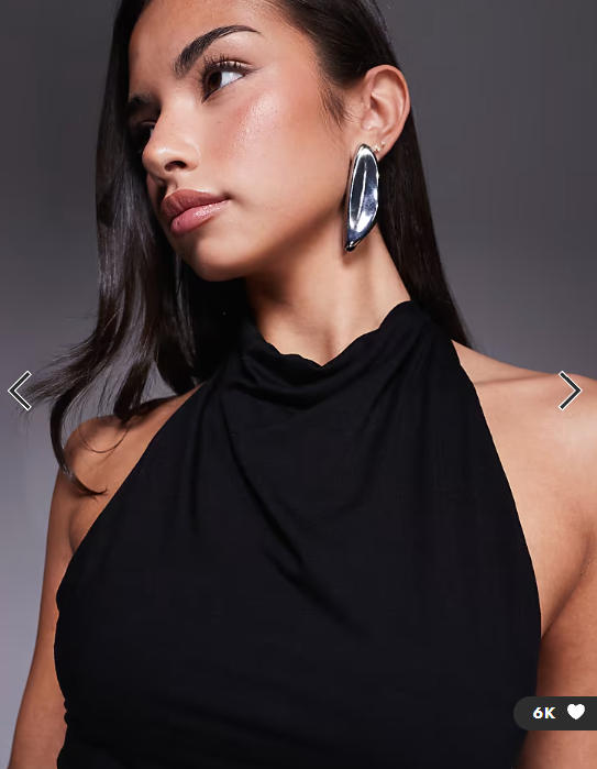 ASOS DESIGN draped halterneck softline mini dress in black