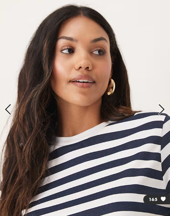 ASOS DESIGN Maternity regular fit t-shirt in navy stripe