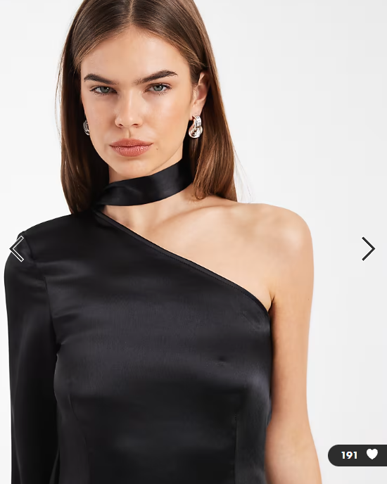 ASOS DESIGN satin scarf angel sleeve mini dress in black