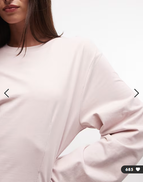 Monki cinched waist long sleeve structured jersey top in dusty pink