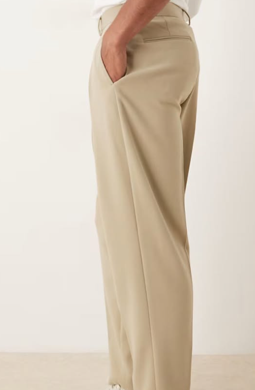 Asos - Oversized tapered suit trousers suit trousers in stone