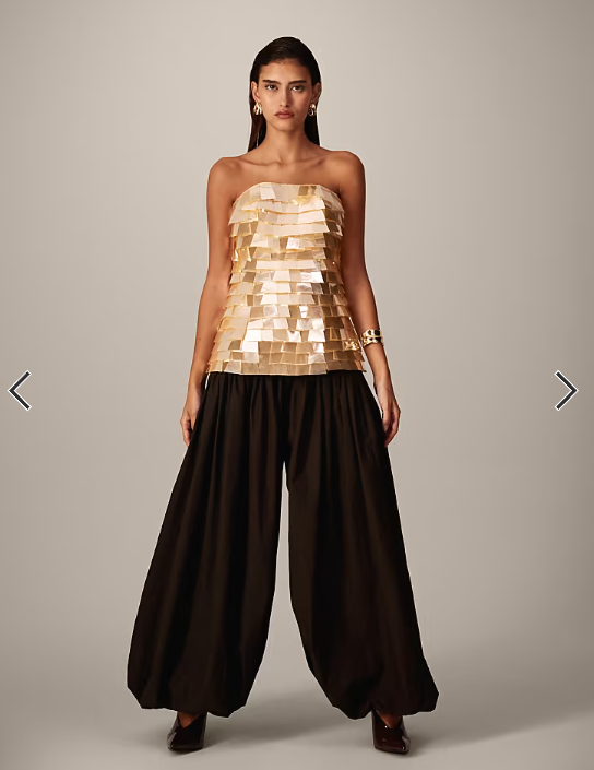 ARRANGE bandeau embellished top in yellow